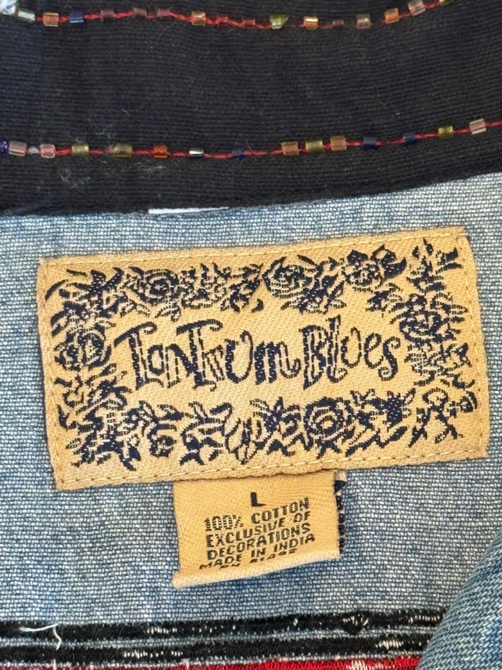 Vintage Tantrum Blues Southwest Style Denim Jacket View 6